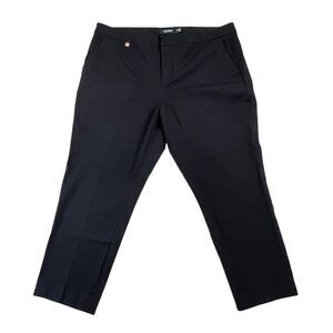 Lauren Ralph Lauren Flat Front Pants Stretch RL Charm Pockets Black Womens 16W